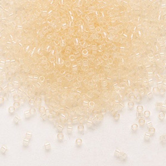 DB1409 - 11/0 - Miyuki Delica - Transparent Pale Beige Enamelled Crystal - 7.5gms - Cylinder Seed Beads