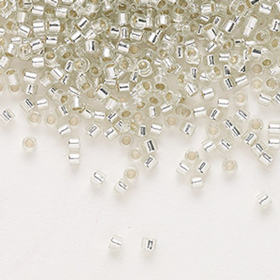 DB1431 - 11/0 - Miyuki Delica - Transparent Silver Lined Enamelled Clear - 7.5gms - Cylinder Seed Beads