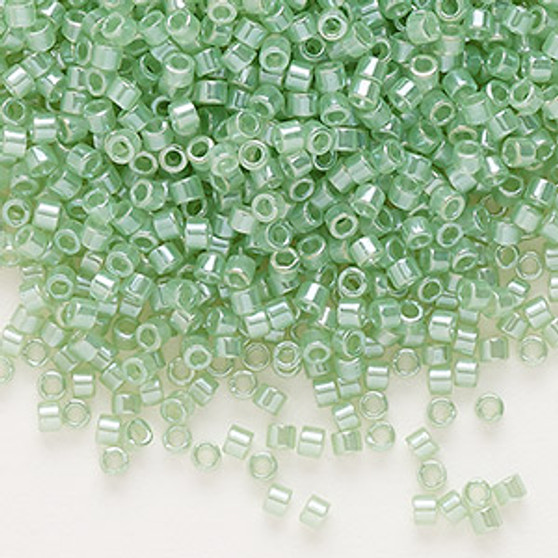 DB1483 - 11/0 - Miyuki Delica - Translucent Glazed Luster Mint - 7.5gms - Cylinder Seed Beads