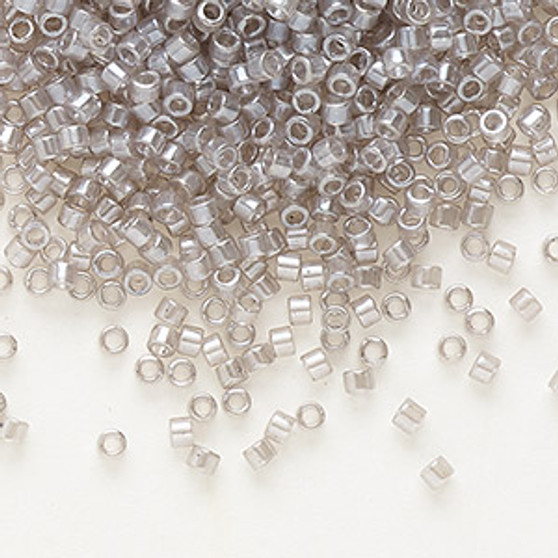DB1485 - 11/0 - Miyuki Delica - Translucent Glazed Luster Grey - 7.5gms - Cylinder Seed Beads