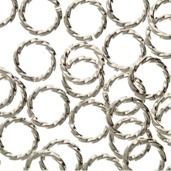 LAST STOCK: 144 pack - 8mm Twisted Jump Rings - Silver Plate