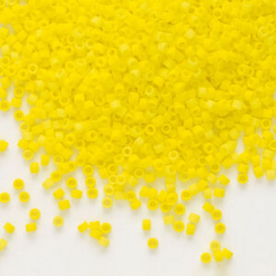 LAST STOCK: DB0751 - 11/0 - Miyuki Delica - Opaque Matte Yellow - 7.5gms - Cylinder Seed Beads