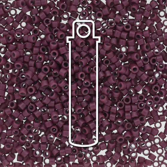 LAST STOCK: DB2355 - 11/0 - Miyuki Delica - Duracoat® opaque Grape Purple - 7.5gms - Cylinder Seed Beads