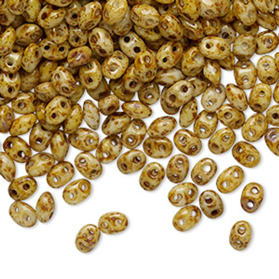 Last Stock: 503000-86805 -2.5x5mm - Chalk Dk Travertine - 20gm bag - Super Duo Beads