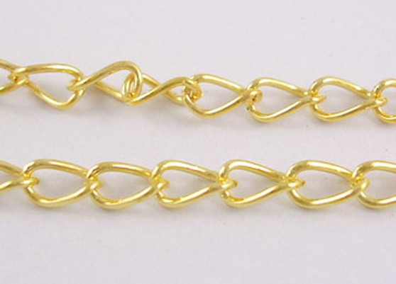 3 metres of Iron Twisted Chain (3.5mm x 5.5mm) 0.5mm thick (Gold)