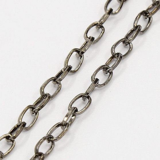 3 metres of Iron Cable Chain (3.8mm x 6.9mm) 0.9mm thick (Gunmetal)