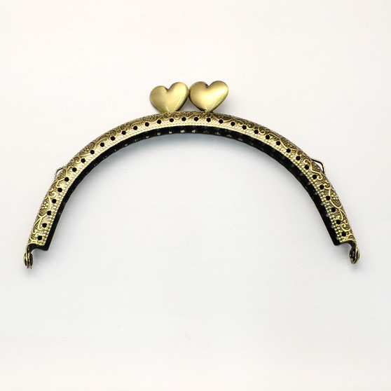 LAST STOCK: 1 x Iron Purse Frame Round 129mm x 74mm x 11mm Antique Bronze
