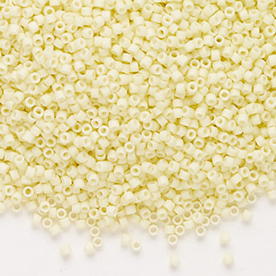 DB1511 - 11/0 - Miyuki Delica - Opaque Matte Glazed Pale Yellow - 7.5gms - Cylinder Seed Beads