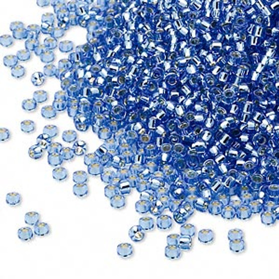 15-19 - 15/0 - Miyuki - Transparent Silver-Lined Light Blue - 8.2gms Vial Glass Round Seed Beads