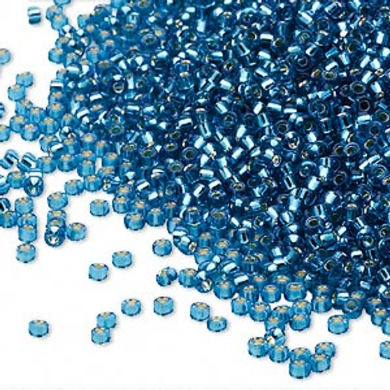 15-25 - 15/0 - Miyuki - Transparent Silver-Lined Blue - 8.2gms Vial Glass Round Seed Beads