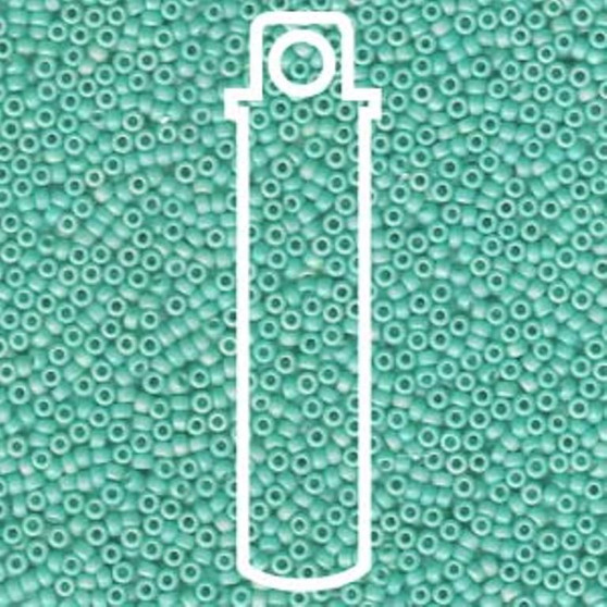 15-412FR - 15/0 - Miyuki - Opaque Matte Turqouise AB - 8.2gms Vial Glass Round Seed Beads