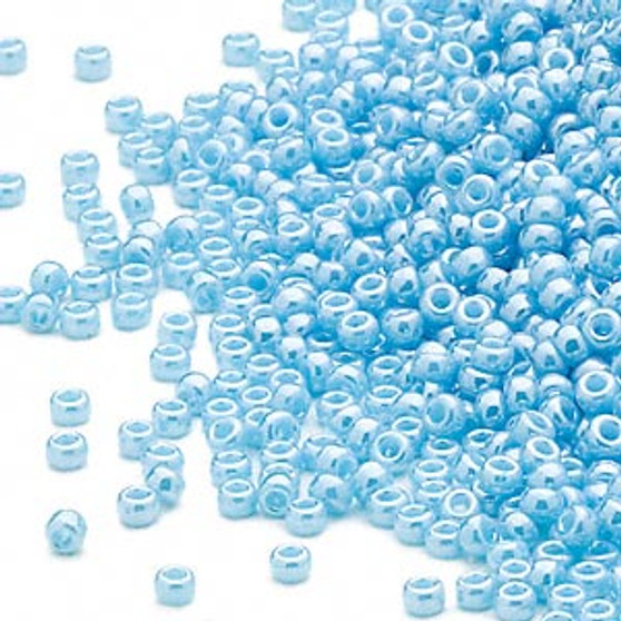 15-433 - 15/0 - Miyuki - Opaque Luster Light Blue - 8.2gms Vial Glass Round Seed Beads