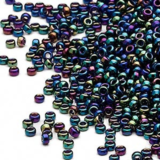 15-455 - 15/0 - Miyuki - Opaque Metallic Iris Variegated Blue - 8.2gms Vial Glass Round Seed Beads