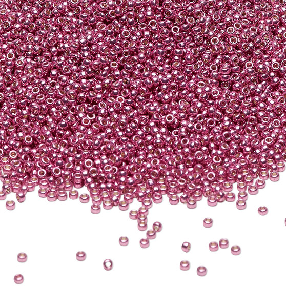 15-4210 - 15/0 - Miyuki - Duracoat® Opaque Galvanised Hot Pink - 8.2gms Vial Glass Round Seed Beads