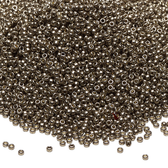 15-4222 - 15/0 - Miyuki - Duracoat® Opaque Galvanised Pyrite - 8.2gms Vial Glass Round Seed Beads