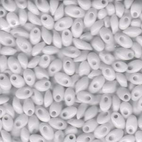 Last Stock - Miyuki Long Magatamas - 4mm x 7mm - 20gms - Colour LMA-402 White