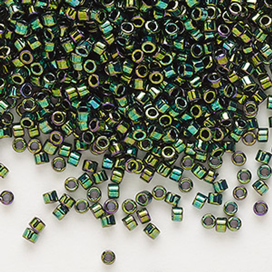 DB0027 - 11/0 - Miyuki Delica - opaque metallic luster forest green - 7.5gms - Cylinder Seed Beads