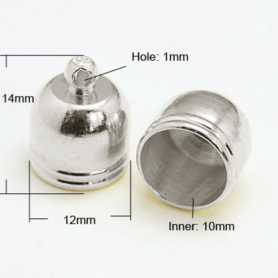 LAST STOCK: 10 x Cord Ends (10mm I.D), 14 x 12mm Platinum