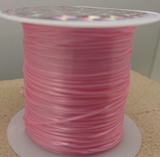 10 metre spool of Elastic Fibre Wire - 0.8mm thick Light Pink