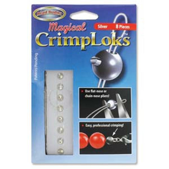 1 x 8 pack of Bead Buddy Magical Crimploks Silver