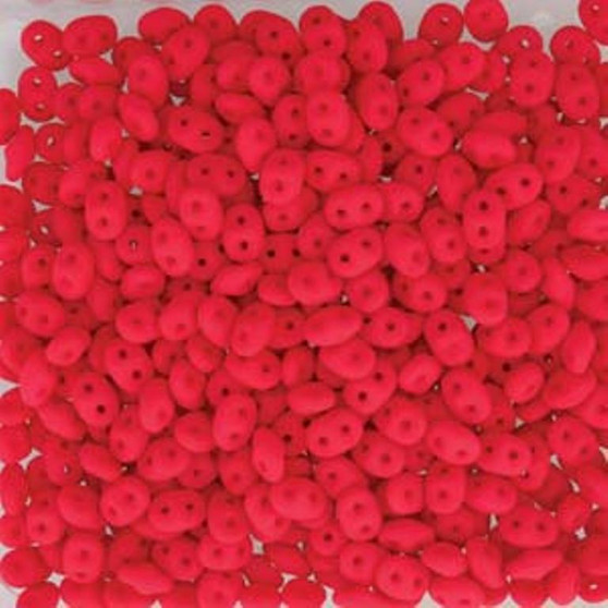 Last Stock: Super Duo Beads 2.5*5mm 20gm Bag - DU05525144 Neon Cherry