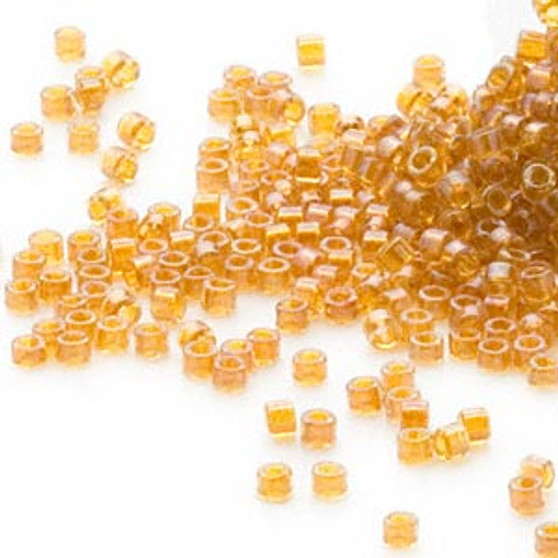 DB0065 - 11/0 - Miyuki Delica - Translucent Topaz-lined Luster Topaz - 7.5gms - Cylinder Seed Beads