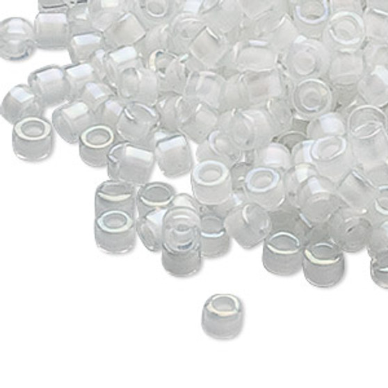 DB0066 - 11/0 - Miyuki Delica - Translucent White-lined Rainbow Crystal Clear - 7.5gms - Cylinder Seed Beads