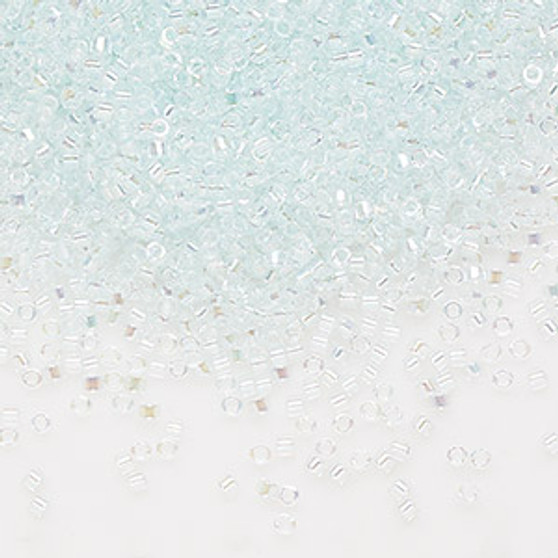 DB0083 - 11/0 - Miyuki Delica - Translucent Pale Aqua-lined Rainbow Crystal Clear - 7.5gms - Cylinder Seed Beads
