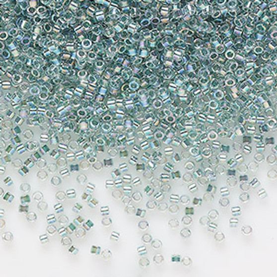 DB0084 - 11/0 - Miyuki Delica - Translucent Sea Foam-lined Rainbow Crystal Clear - 7.5gms - Cylinder Seed Beads