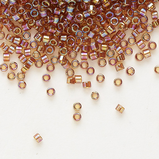 DB0170 - 11/0 - Miyuki Delica - Transparent Amber AB - 7.5gms - Cylinder Seed Beads
