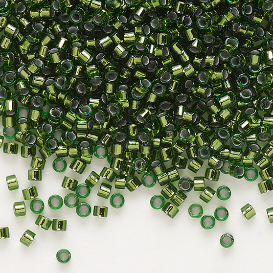DB0182 - 11/0 - Miyuki Delica - semitransparent copper-lined olive - 7.5gms - Cylinder Seed Beads