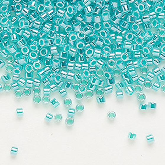 DB0238 - 11/0 - Miyuki Delica - Opaque Colour Lined Luster Aqua Green - 7.5gms - Cylinder Seed Beads