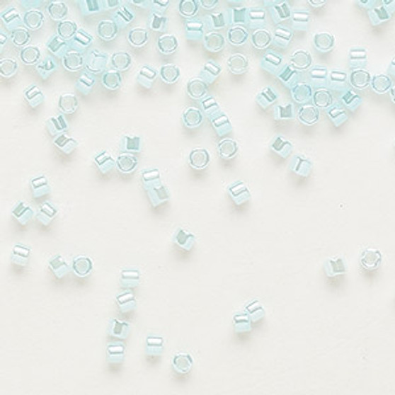 DB0239 - 11/0 - Miyuki Delica - Opaque Colour Lined Luster Light Aqua - 7.5gms - Cylinder Seed Beads