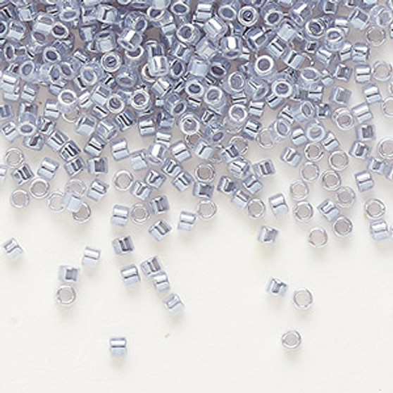 DB0242 - 11/0 - Miyuki Delica - Opaque Colour-Lined Luster Silver Grey – 7.5gms - Cylinder Seed Beads