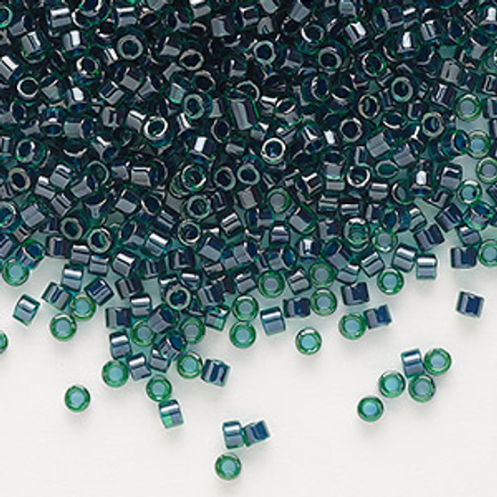 DB0275 - 11/0 - Miyuki Delica - Translucent Emerald-Lined Luster Green – 7.5gms - Cylinder Seed Beads