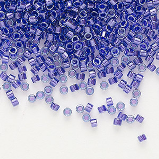 DB0284 - 11/0 - Miyuki Delica - Translucent Purple Lined Luster Aqua - 7.5gms - Cylinder Seed Beads