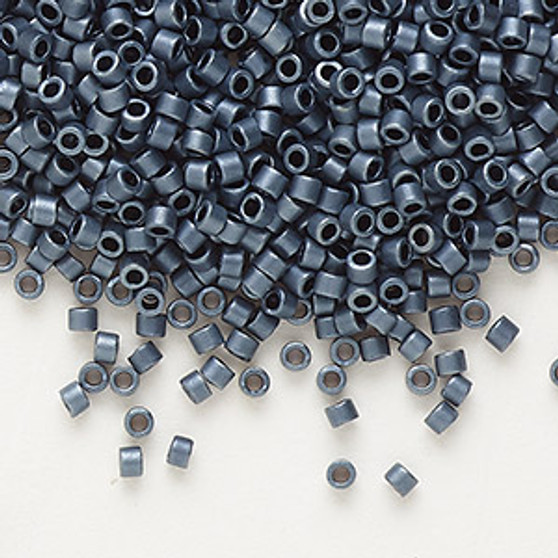 DB0301 - 11/0 - Miyuki Delica - Opaque Matt Luster Gunmetal - 7.5gms - Cylinder Seed Beads