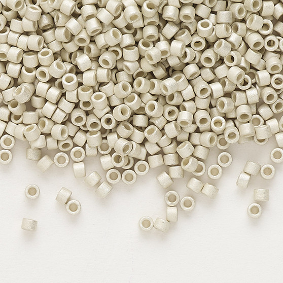 DB0335 - 11/0 - Miyuki Delica - opaque matte galvanized silver - 7.5gms - Cylinder Seed Beads