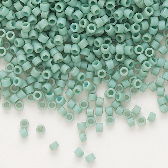 DB0374 - 11/0 - Miyuki Delica - opaque matte glazed luster sea foam green - 7.5gms - Cylinder Seed Beads