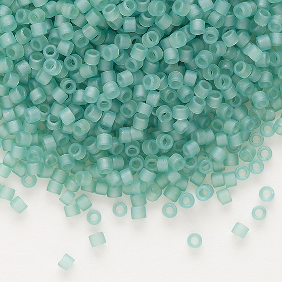 DB0385 - 11/0 - Miyuki Delica - Transparent Matte Aqua Glazed Luster Sage - 7.5gms - Cylinder Seed Beads