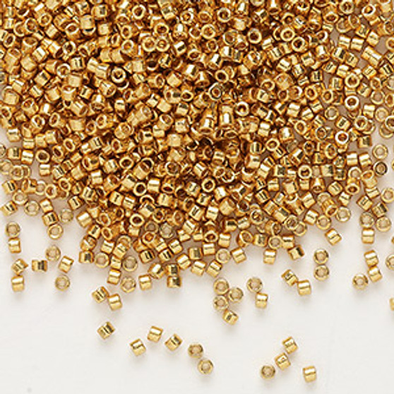DB1833 - 11/0 - Miyuki Delica - Duracoat® opaque galvanized yellow gold - 7.5gms - Cylinder Seed Beads