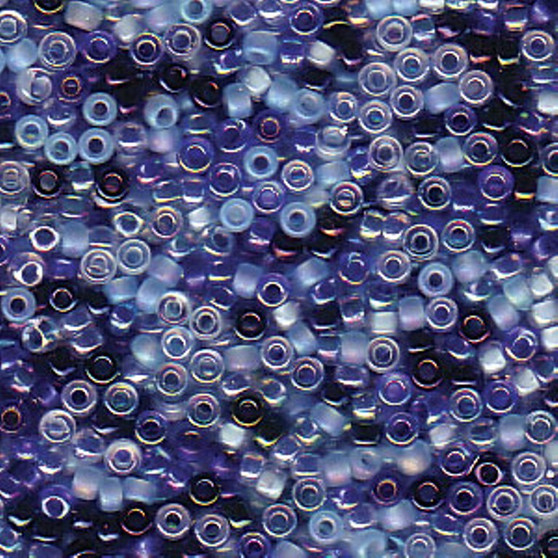 15-Mix02 - 15/0 - Miyuki - Blue Tones - 8.2gms Vial Glass Round Seed Beads