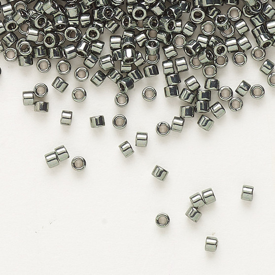 DB0457 - 11/0 - Miyuki Delica - Opaque Nickel-Finished Silver Grey - 7.5gms - Cylinder Seed Bead