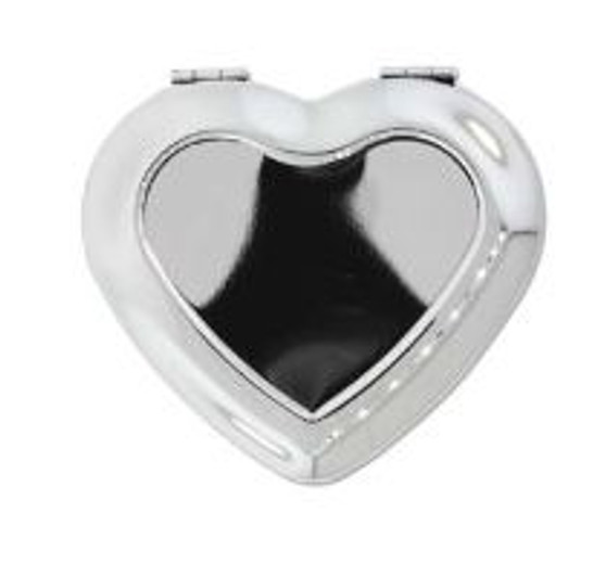 Crystal Clay Finding - Compact Mirror Heart 46*34mm