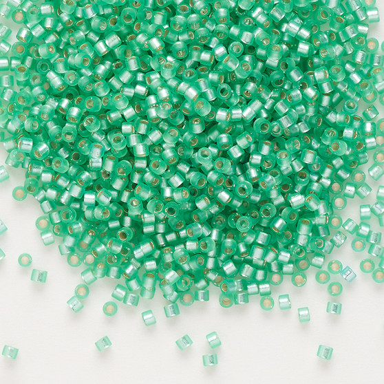 DB0691 - 11/0 - Miyuki Delica - Transparent Silver Lined Frosted Mint Green - 7.5gms - Cylinder Seed Beads