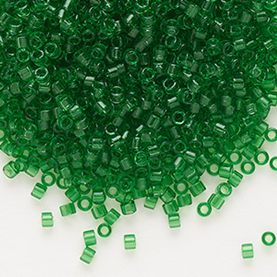 DB0705 - 11/0 - Miyuki Delica - Transparent Green - 7.5gms - Cylinder Seed Beads