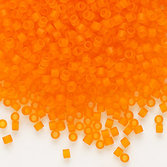 DB0744 - 11/0 - Miyuki Delica - Translucent Matt Orange - 7.5gms - Cylinder Seed Beads