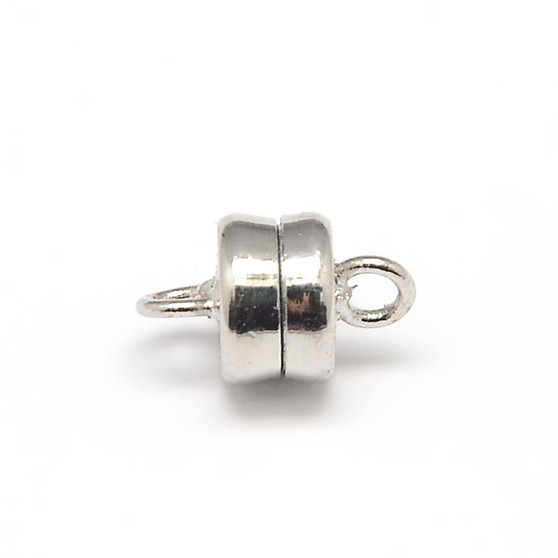 Magnetic Clasp - Small Column 10mm x 6mm with loops Platinum - 6 pack