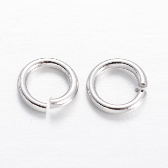 Brass Open Jump Rings, Silver, 6x1mm;  4mm I.D. (50gms - approx 500)