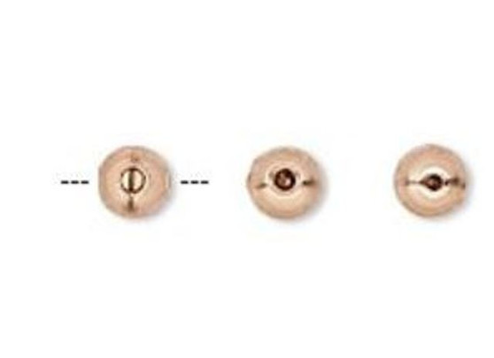 Crimp, Screw-Tite Crimps™, Copper-plated copper, 4mm round, 1mm inside diameter. Sold per pkg of 12.